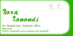 nora komondi business card
