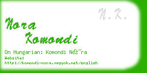 nora komondi business card